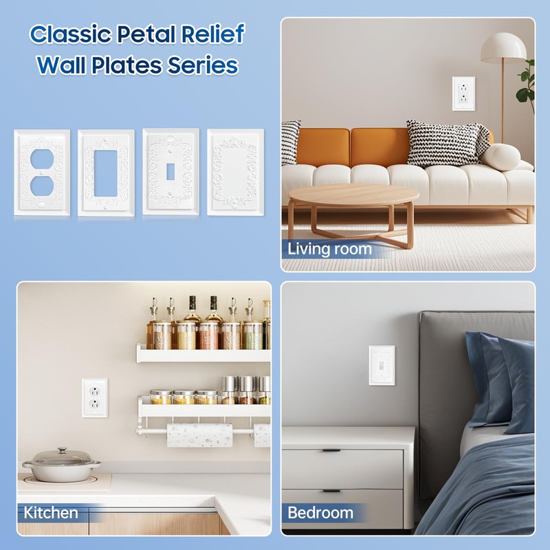 2 Pack Light Switch Cover Plate, Toggle Modern Decorative Outlet