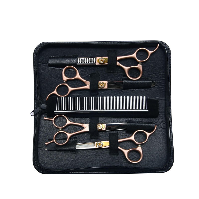 7 Inch Professional Dog Grooming Scissors Kit, 6-in-1 Grooming Scissors