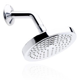 Winthorpe Conservation Rain Shower Head, Chrome, Round, Low Flow, High Pressure, 1.8 GPM Water Saving, 360 Degree, Eco and Energy Efficient Rainfall Showerhead