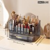 SpaceLuxe Makeup Organizer with Drawers and 360° Rotating Brush Holder,