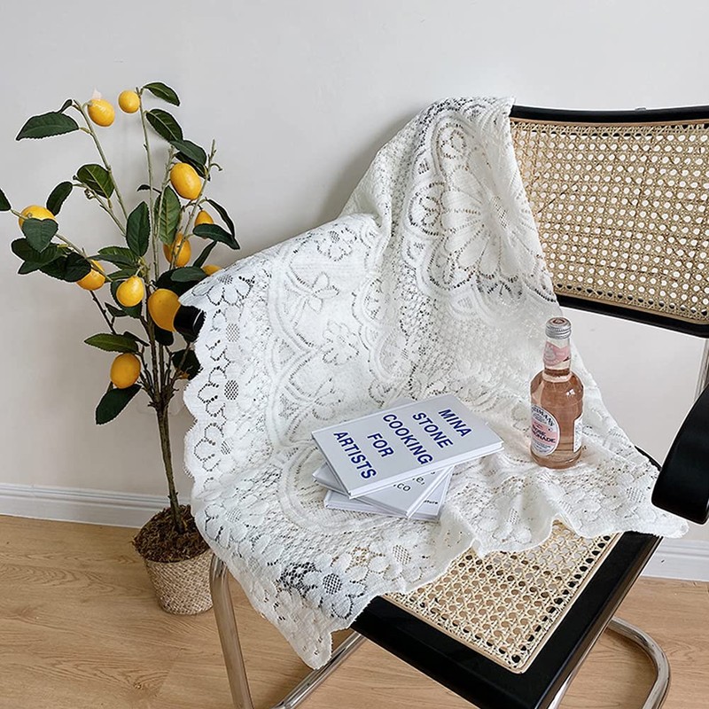 Formemory Lace Tablecloth Floral Pattern Wedding Party Scandinavian Style Embroidery