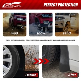 SPEEDWOW Mud Flaps,Fit for 2013-2015 Honda Accord(Not fit Side skirts),Front and Rear 4Piece/Set（No Drilling Required）