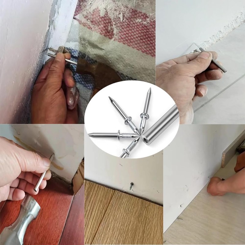 UtySty 200 Pack Double Head Skirting Nails Wooden Steps Thread