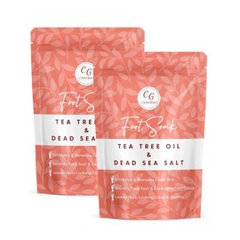 CalmGenix Foot Soak with Tea Tree Oil & Dead Sea Salt | Helps Treat Nail Fungus and Athletes Foot, Foot Spa Bath | Foot Moisturiser & Deodorizer Feet Soak | Exfoliating Foot Soak – Double Pack