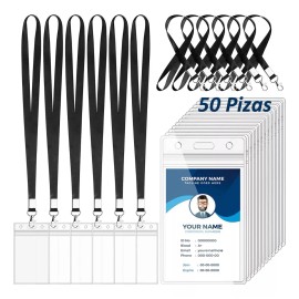 gafetes portacredenciales 50 Pzs Porta Gafete Credencial Lanyard Porta Identificacion