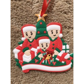 Unbranded christmas Tree ornaments. 3 Person Family.