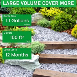 Mulch Glue for Landscaping 1.1Gallon, Rock Glue Pea Gravel Stones Binder, Long-Lasting Strong Safe Bond Lock Rubber Mulch for Cypress, Lawn, Patio, Garden