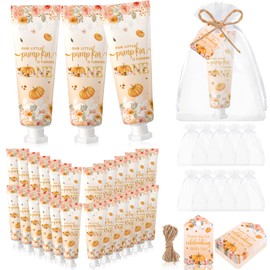 Dansib 48 Sets Thanksgiving Fall Hand Cream Bulk a Little Pumpkin Baby Shower Hand Cream Gifts Baby Shower Party Favors for Guests Travel Size Lotion for Autumn Party Supplies(Yellow Pumpkin)