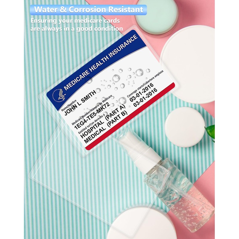 6 Pack New Medicare Card Holder Protector Sleeves，12Mil Clear PVC