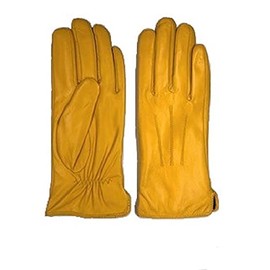 Womens Winter Genuine Sheepskin Nappa Leather Lined Gloves - Yellow (8.5 - Extra Large)