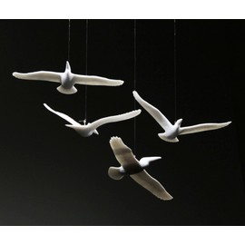 FOUR PELICAN MOBILE Sculpture from JOHN PERRY 6in wingspan Pellucida Assembly required