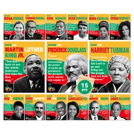 15 pcs Black History Month Decorations Posters 11 x 14in Posters for Classroom African American Inspirational Positive Quotes Posters for Home School Classroom Bulletin Board Wall Office Decor