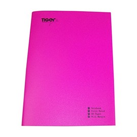 Tiger A4 Bright Fluorescent Neon Vibrant Fashion Color Notebook, x 1 Single Black, 301550