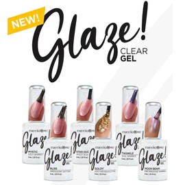 Cuccio Glaze Soak-Off Gel Nail Polish Topper - Goldy (Gold Speckle Glitter) - LED/UV Cured Glitter Top Coat, 0.50 oz