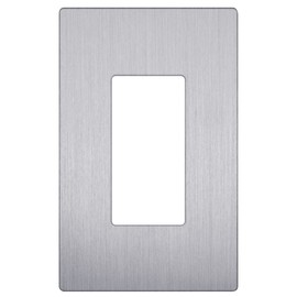 LIDER Brushed Finish Decorator Switch Cover, Screwless Wall Plate, Mid-Size 1-Gang 4.88" x 3.11", Unbreakable Polycarbonate Thermoplastic, UL Listed, LSWP-31M-BSV, Brushed Silver