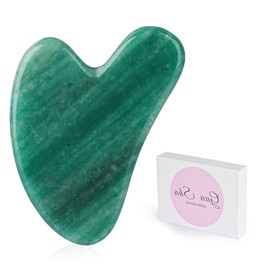 Gua Sha Facial Tools Green, Jade Gua Sha Stones Massage Scraping, Suitable for Face, Eyes, Neck and Body Massage