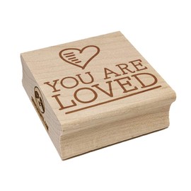 You are Loved Heart Doodle Square Rubber Stamp for Stamping Crafting - 1.25in Small