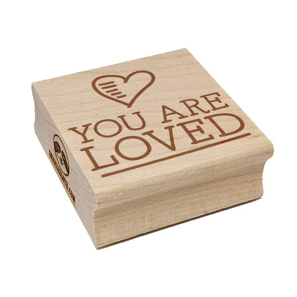 You are Loved Heart Doodle Square Rubber Stamp for Stamping