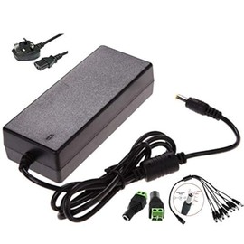 BW 12V 5A 60W DC Power Supply With 8 Way CCTV Power Splitter Cable For LED Srip Light