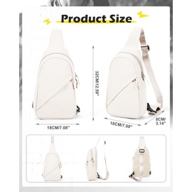 SEAFEW White Sling Crossbody Bag for Men Women, Tactical Backpack Shoulder Daypack Mini Anti-Theft Cross Body Motorcycle Chest Bags, Small One Strap Fanny Back Pack for Casual Travel Hiking Sport Gym