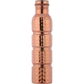 HealthGoodsAU - Pure Copper Joint-free Copper Water Bottle | Seamless Hammered Water Bottle for Ayurvedic Benefits