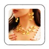 Brishow Gold Leaf Necklace and Earring Set Statement Necklace Set