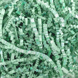 Paper Mart Crinkle Paper Filler, Iridescent Mint Green 10 LB Bag, Shiny Shredded Paper for Gift Baskets, 24 x 16 x 11.5 Inch Compacted Bag of Gift Box Filler