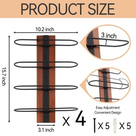 FLstudio Wine Rack Wall Mounted: 16 Bottles Wine Bottle Holder Hanging Bar Liquor Storage Organizer of Cabinet Kitchen - Designed for Wine Collector (16 Bottles)