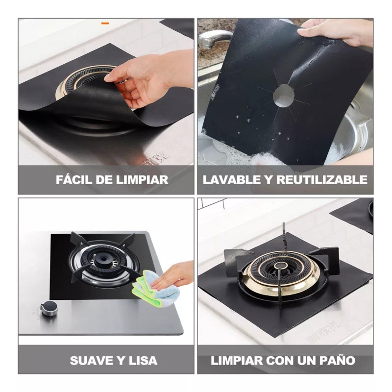 Kirotla 8pcs Fundas Para Quemadores De Estufa Liner Limpieza Rápida