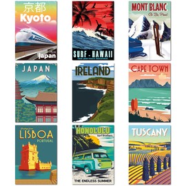 Olivia Samuel 9 x Vintage Travel Posters from A4 Size on thick 350gsm card. Set 3 ** UNFRAMED **