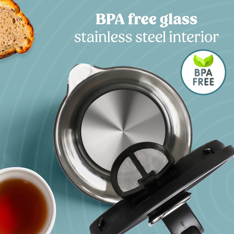 NELO Electric Kettle with Keep Warm Function, Sleek Glass Window