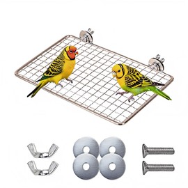 Bird Perches Platform,Stainless Steel Shelves for Bird Cage,Parrot Platform Perches for Birds-Safe Bird Shelf Stand for Cage Accessories,Suitable for Small to Large Birds(Rectangle)