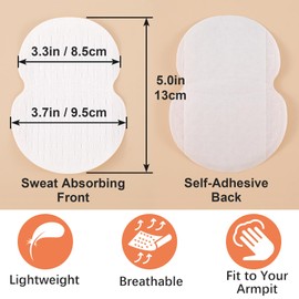 Mxxipp 20pcs Armpit Sweat Absorber Pads for Women Men, Self-Adhesive Soft Underarm Sweat Patch Coushion, Disposable Arm Pit Pads Dress Shields Blocker- White