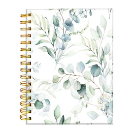 iampanda Spiral Journal Notebook,Watercolor Floral Strong TwinWire Binding with Premium Paper for Girl Women,60 Sheets A5 College Ruled NotebookJournal,Perfect for School Office Home Gifts,Green