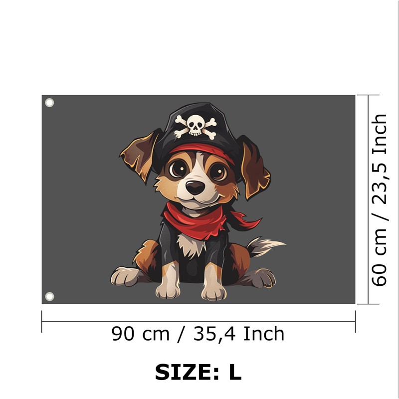 Pirate Flag in Various Sizes, Weatherproof with Eyelets, Outdoor and