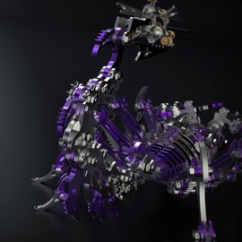 3D Metal Puzzle, 200 Pieces Mechanical Scorpion King 3D Metal Puzzle Model Kit, Stainless Steel Mechanical Insects Animal Model, 3D Puzzle Metal DIY Ornament Gifts for Adults Children (Purple)