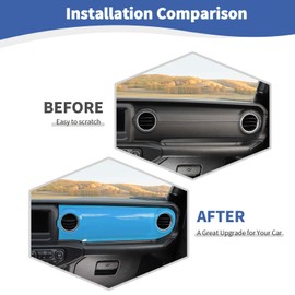 RT-TCZ for Wrangler JL Dash Trim Cover Baby Blue, Gear Shift Panel Trim Frame for Jeep Wrangler JL JLU Gladiator JT 2018-2023 Light Blue Interior Accessories 3pcs