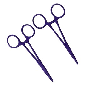 Motanar Pet Colourful Stainless Steel Hemostat Hemostatic Forcep,Pet Ear Hair Pull Forcep,Bend Head and Straight Head kit (Purple)