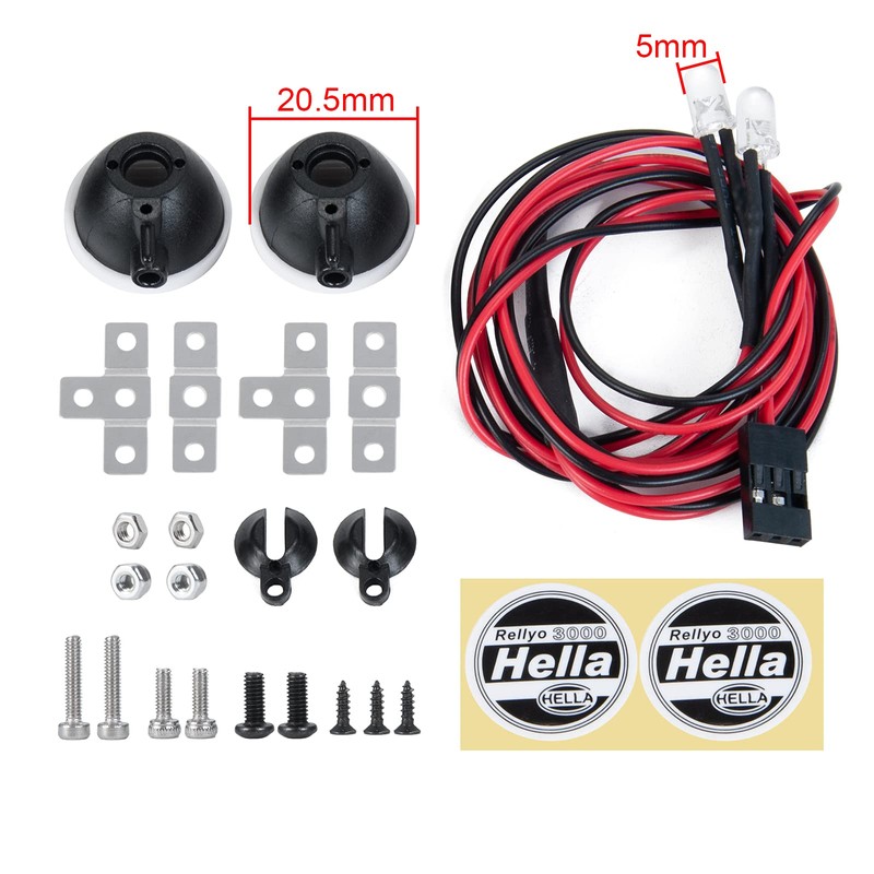 AXspeed 2pcs RC Light Headlight Spotlight for Trx4 TRX6 SCX10