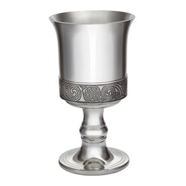 Wentworth Pewter - Kells Celtic Band Pewter Goblet, Wine Goblet, Chalice, Engraved Free