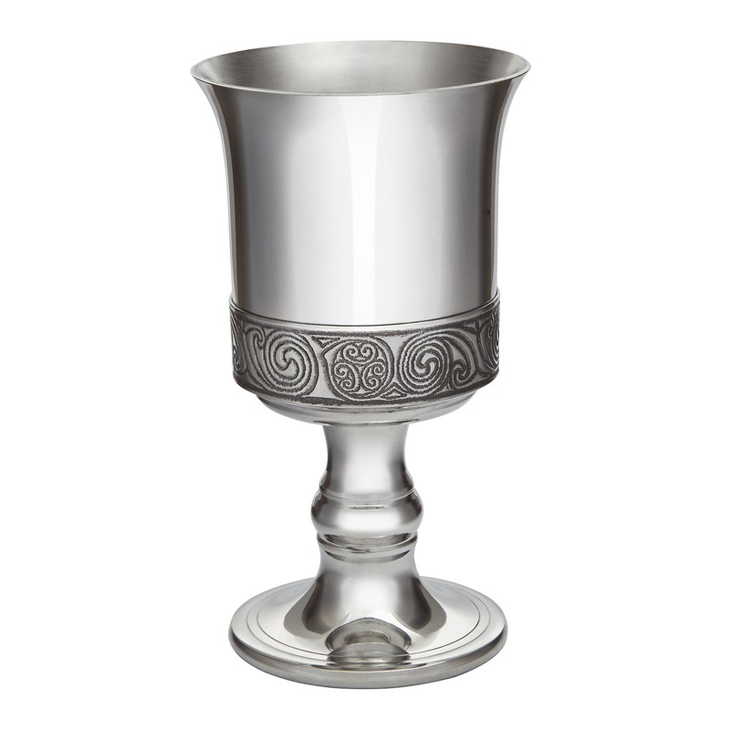 Wentworth Pewter - Kells Celtic Band Pewter Goblet, Wine Goblet,