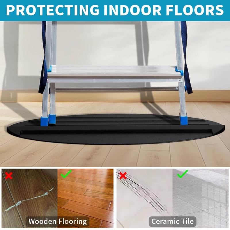 Extension Anti-Skid Ladder Stop Mat, 27"x15.7" Non-Slip Rubber Stabilizer Pad