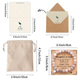 Metaparty Natural Stone Bracelet for Mom/Grandma/Daughter/Mother-in-Law/Aunt/Bonus Mom/Daughter-in-Law/Bonus Daughter with Gift Bags Message Cards for Christmas Gift Birthday Gift New Year Gift (Daughter in Law)