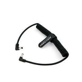 Alvin's Cables DC Power Cord 5.5 x 2.1mm DC Male Right Angle Coiled Power Cable for Atomos Shogun Monitor Blackmagic Video Assist Transmitters Receivers