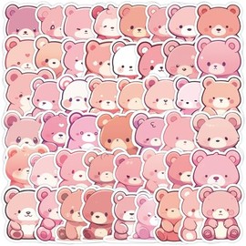 50PCS Bear Stickers,Bear Stickers,Teens Boys and Girls Sticker Pack Vinyl Skateboard Guitar Door Laptop Luggage Car Bike Water Bottle Birthday Party Supplies Stickers