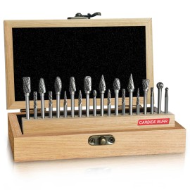 1/8\" Shank Tungsten Carbide Die Grinder Bits 20Pcs Double Cut Carbide Rotary Burr Type f Metal Deburring Finishing Tool Partstype: 1/8"shank 20pc