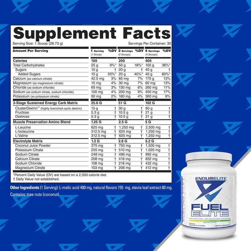 EndurElite Endurance Fuel Elite Pre Workout Electrolyte & Carbohydrate Powder