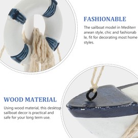 MAGICLULU Wheel Bookshelf Ring Bathroom Tabletop Ocean Decoration Theme Swimming Boat Nautical Handcrafted