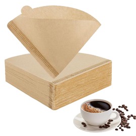 ASIRYVA 100 PCS V60 Coffee Filter Papers Unbleached Compatible with V60 Papers 02 Disposable Filter Papers, Compatible with Dripper Coffee Makers (1-4 Cups)