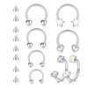 AVYRING 16G Septum Piercing Set Stainless Steel Horseshoe Nose Ring